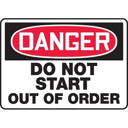 SAFETY SIGN 10 In  X 14 In  ALUMINUM UNIT OF MEQM114VA